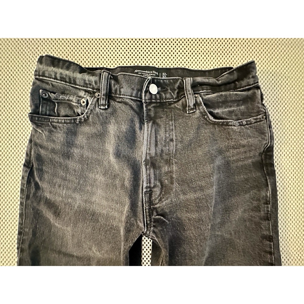 Abercrombie Fitch Jeans Mens Sz 32 (30x29) Black Vintage Stretch 90s Distressed